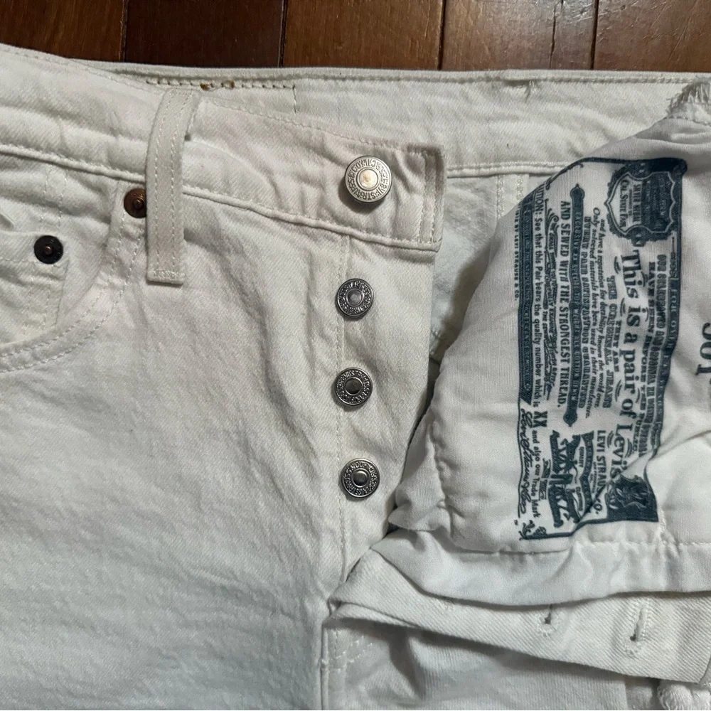 Levi Strauss White Denim Shorts